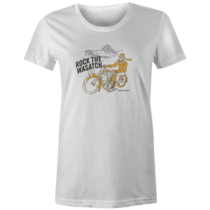 Women's T-shirt - Yellow Winter Motorcycle Rider